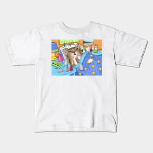 Funny Cat 508 Make-up Kids T-Shirt